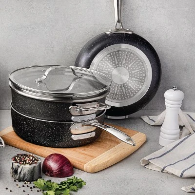 Granitestone Pro Stackmaster 10 Piece Aluminum Space Saving Nonstick Cookware Set 6 Granitestone Pro Stackmaster 10 Piece Aluminum Space Saving Nonstick Cookware Set - Image 4