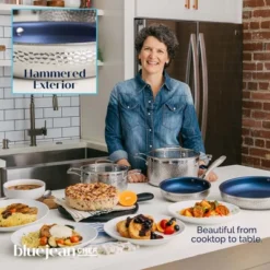 Blue Jean Chef 6-Piece Stainless Steel Cookware Set, Hammered Finish, Tri-Ply Construction Clad Cookware, Nonstick; Induction, Oven & Dishwasher Safe -Cookware Store GUEST eb480cce 6aa4 4aa2 9bc6 2793e0550057