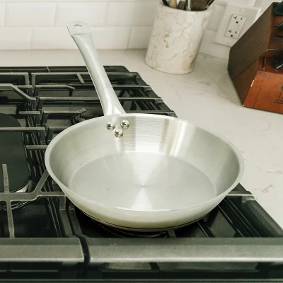 MegaChef Professional Kitchen Round Stainless Steel Fry Pan In Silver 3 MegaChef Professional Kitchen Round Stainless Steel Fry Pan In Silver