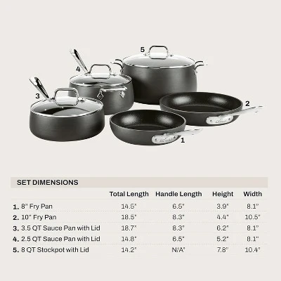 All-Clad HA1 Hard Anodized Nonstick Pots And Pans Set 4 All-Clad HA1 Hard Anodized Nonstick Pots And Pans Set - Image 2