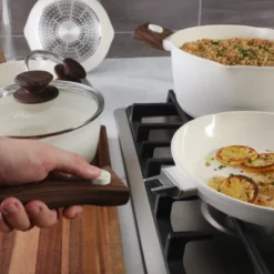 Oster® Oster SmartHandle Advance 18-Piece Ceramic Nonstick Cookware Set – Detachable Handles, With Utensils & Pan Protectors - Linen -Cookware Store GUEST ee69c43a 9b77 4dcb 88d7 2673b0bd10aa