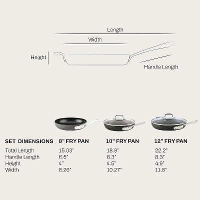All-Clad HA1 Hard Anodized Non Stick Fry Pan Set 3 Piece, 8, 10, 12 Inch 5 All-Clad HA1 Hard Anodized Non Stick Fry Pan Set 3 Piece, 8, 10, 12 Inch - Image 3