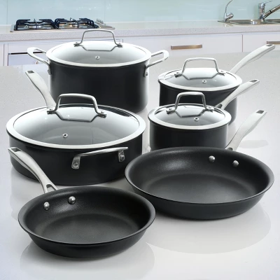 Kenmore Pro Arbor Heights 10 Piece Nonstick Aluminum Cookware Set In Black 3 Kenmore Pro Arbor Heights 10 Piece Nonstick Aluminum Cookware Set In Black