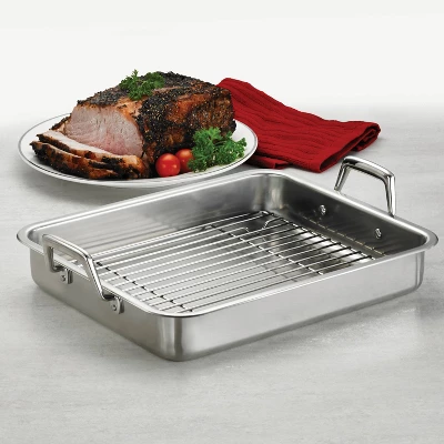 Tramontina Gourmet Prima 13.5" Roasting Pan With Basting Grill: Stainless Steel Turkey Roaster With Rack, Oven & Dishwasher Safe 6 Tramontina Gourmet Prima 13.5" Roasting Pan With Basting Grill: Stainless Steel Turkey Roaster With Rack, Oven & Dishwasher Safe - Image 4