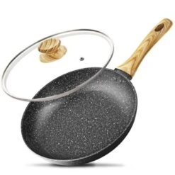 MICHELANGELO Nonstick Frying Pan With Lid, Non Stick Frying Pan With Non-Toxic Coating, Small Skillet With Lid, Granite Pan For All Cooktops -Cookware Store GUEST efa28bfc 0e4e 42b8 8cf8 f4064b785c63