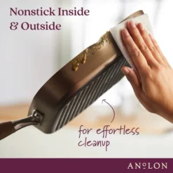 Anolon Advanced Home 11" Deep Square Grill Pan With Pour Spouts Bronze: Hard Anodized Nonstick, 11-Inch Griddle -Cookware Store GUEST efc28a4c bef5 4ffd ac53 1db624a9d352