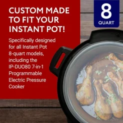 Impresa 8 Qt Insta Pot Silicone Lid / Cover (BPA-free) - Compatible With IP-DUO80 7-in-1 Programmable Electric Pressure Cooker
