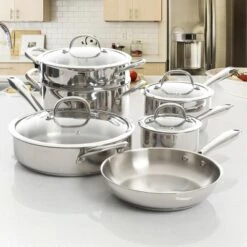 Kenmore Elite Devon 10 Piece Heavy Gauge Stainless Steel Cookware Set -Cookware Store GUEST f05f5fc0 e41a 484e b808 a90bce588871
