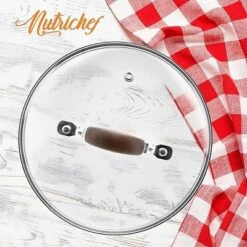 NutriChef Dutch Oven Tempered Glass Pot Lid - 9.45 Inch - Stainless Rim - Oven Safe -Cookware Store GUEST f0604ec5 a957 41b6 a012 7689e96af96a