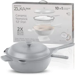 Granitestone Zuka Everyday Pan 12" Nonstick Multi-Functional Saute Pan With Lid, Nylon Spoon And Steamer Basket -Cookware Store GUEST f06e522e 2ed6 406b b999 793cf7604e6d