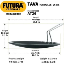 Hawkins Futura Hard Anodized Concave Tava Griddle With Steel Handle: Gas Compatible, Aluminum Surface, Hand Wash 9 Hawkins Futura Hard Anodized Concave Tava Griddle With Steel Handle: Gas Compatible, Aluminum Surface, Hand Wash -Cookware Store GUEST f06f0a3c a9d3 477a b66f 14961194cd9c
