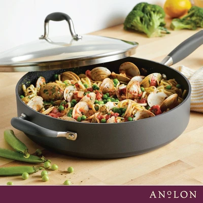 Anolon Advanced Home 5qt Hard Anodized Nonstick Saute Pan With Helper Handle And Lid Moonstone 10 Anolon Advanced Home 5qt Hard Anodized Nonstick Saute Pan With Helper Handle And Lid Moonstone - Image 8