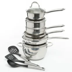 Oster® Oster Ridgewell 13 Piece Stainless Steel Belly Shape Cookware Set In Silver Mirror Polish With Hollow Handle -Cookware Store GUEST f1e6a32b 2aa8 4f20 a9c7 4e991cc9e407