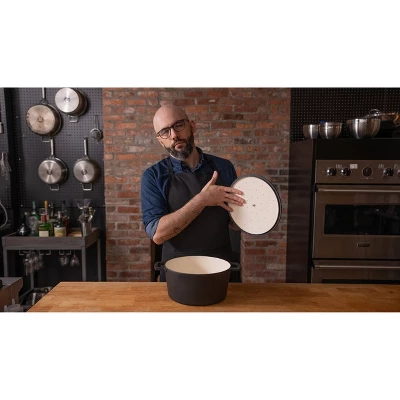 Gibson Home Babish 6qt Round Matte Enamel Cast Iron Dutch Oven: 14.75" Braisers, Hand Wash, Non-Induction Compatible 11 Gibson Home Babish 6qt Round Matte Enamel Cast Iron Dutch Oven: 14.75" Braisers, Hand Wash, Non-Induction Compatible - Image 9