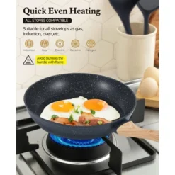 SUGIFT Nonstick Cookware Set With Lids, Steamer & Utensils, Die-Cast Aluminum, All-Stove Compatible, PFOA-Free