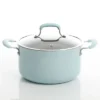 Kenmore Elite Andover 10 Piece Nonstick Aluminum Cookware Set In Glacier Blue