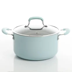 Kenmore Elite Andover 10 Piece Nonstick Aluminum Cookware Set In Glacier Blue