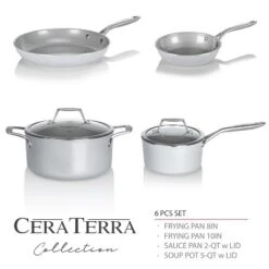 TECHEF CeraTerra - 6pc Ceramic Nonstick Cookware Set