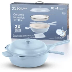 Granitestone Zuka Everyday Pan 10" Nonstick Multi-Functional Saute Pan With Lid, Nylon Spoon And Steamer Basket -Cookware Store GUEST f3616b85 09e3 4225 b981 db692d659af3