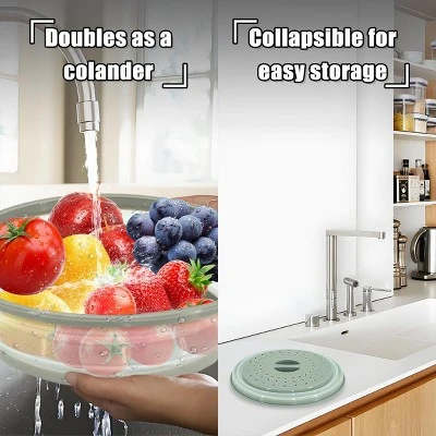 Itopfox 2 In 1 Silicone Microwave Splatter Cover & Mat, Multi-use Kitchen Trivet, Pot Holder, Drying & Baking Pad, Utensil Rest, Counter Protector 5 Itopfox 2 In 1 Silicone Microwave Splatter Cover & Mat, Multi-use Kitchen Trivet, Pot Holder, Drying & Baking Pad, Utensil Rest, Counter Protector - Image 3