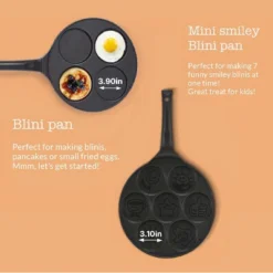 Kitchenfun Blini Nonstick Mini Pancake Crepe Maker - 7 Smiley Pancakes -Cookware Store GUEST f4199ca2 5d1c 41be bb7a 6e7d0af34b45