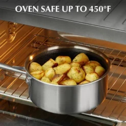 KOCH SYSTEME CS Hybrid Nonstick Stainless Steel Saucepan With Nonstick Honeycomb Interior, Silver -Cookware Store GUEST f4ef6f71 dd1d 4151 b19b 906bccf220c3