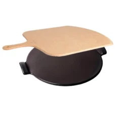 Emile Henry 14.5 Inch Pizza Stone & Peel Gift Set, Charcoal