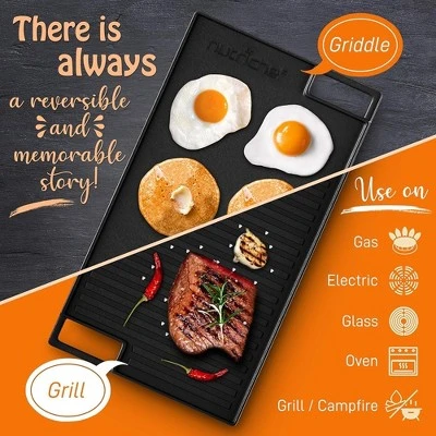 NutriChef 18'' Reversible Cast Iron Grill Pan - Flat & Grilled Cooking NCCIRG59 6 NutriChef 18'' Reversible Cast Iron Grill Pan - Flat & Grilled Cooking NCCIRG59 - Image 4