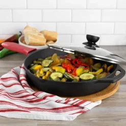 MegaChef 12 Inch Pre-Seasoned Cast Iron Skillet With Tempered Glass Lid 14 MegaChef 12 Inch Pre-Seasoned Cast Iron Skillet With Tempered Glass Lid -Cookware Store GUEST f54ecf76 fa50 413a 8ac8 c6121ce732a5