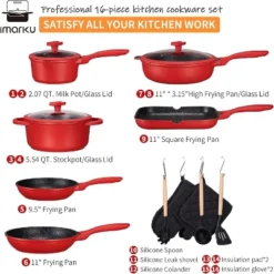 Pots Pans Set, Imarku 16pcs Cookware Sets Nonstick Granite Coating, Induction Kitchen Cookware Easy To Clean,Cooking Pot Pan Set With Stay-Cool Handle -Cookware Store GUEST f58d266a c69f 4b56 bcfd 0c5cab2abc1b