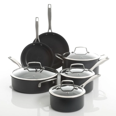 Kenmore Pro Arbor Heights 10 Piece Nonstick Aluminum Cookware Set In Black 6 Kenmore Pro Arbor Heights 10 Piece Nonstick Aluminum Cookware Set In Black - Image 4