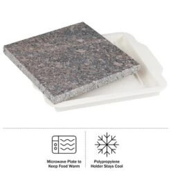 Hastings Home Microwavable Warming Plate – 9" X 10.25", White/Granite -Cookware Store GUEST f6f29211 e128 4d8a bb61 d31a005275a6