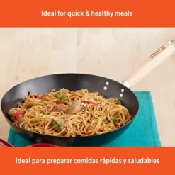 IMUSA 11" Carbon Steel Wok With Wooden Handle Black: Nonstick Cookware, Electric & Gas Compatible, Hand Wash -Cookware Store GUEST f7a37733 60bb 4bd9 971e e48b99e63cdf