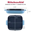 KitchenAid 11" Enameled Cast Iron Square Grill And Roasting Pan - Blue Velvet