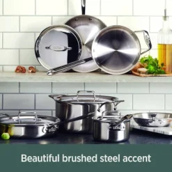 All-Clad D5 Brushed 5 Ply Stainless Steel Cookware Set 10 Piece W/ Frying Pans, Pots And Pans Set, Induction, Oven Broiler Safe 600F, Silver -Cookware Store GUEST f7d60668 0c6a 4c05 9f89 d97215a698d3