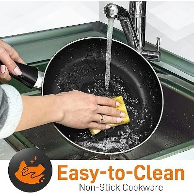 SereneLife 20 Piece Kitchenware Pots & Pans Set – Basic Kitchen Cookware, Black Non-Stick Coating Inside, Heat Resistant Lacquer (Grey) 6 SereneLife 20 Piece Kitchenware Pots & Pans Set – Basic Kitchen Cookware, Black Non-Stick Coating Inside, Heat Resistant Lacquer (Grey) - Image 4