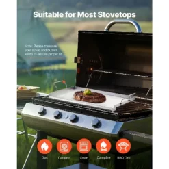 VEVOR Stainless Steel Griddle, 23x16 Inch Universal Flat Top Rectangular Plate, Gas Grill Griddle For BBQ Grill, Teppanyaki, Silver -Cookware Store GUEST f86b209d d8ec 4e4e 92b2 8c279f77b656