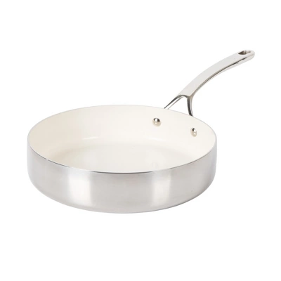 Bloomhouse 10 Inch Triply Stainless Steel Fry Pan W/ Lid W/ Non-Stick Non-Toxic Pro Ceramic Interior Frying Pan 7 Bloomhouse 10 Inch Triply Stainless Steel Fry Pan W/ Lid W/ Non-Stick Non-Toxic Pro Ceramic Interior Frying Pan - Image 5