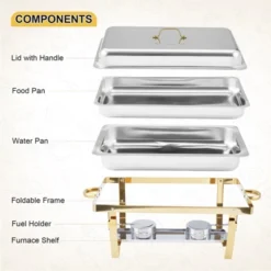 Chafing Dishes For Buffet ,8 Qt Stainless Steel Chafers And Buffet Warmers Sets With Lid, Rectangle Serving Food Warmer Catering Supplies Buffet -Cookware Store GUEST fb98a56b bba8 4d10 b0df b1c5173f96b8
