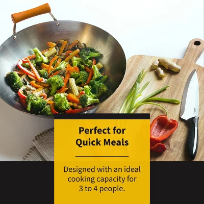 Ken Hom Excellence Carbon Steel Uncoated Wok - Uncoated Carbon Steel Wok - 14 Inches 7 Ken Hom Excellence Carbon Steel Uncoated Wok - Uncoated Carbon Steel Wok - 14 Inches - Image 5