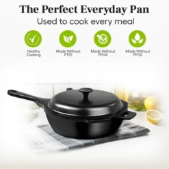 Granitestone Zuka Everyday Pan 10" Nonstick Multi-Functional Saute Pan With Lid, Nylon Spoon And Steamer Basket -Cookware Store GUEST fddda4d0 78b2 4abc 9429 2d420490197c 1