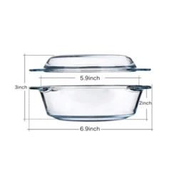 Itopfox Small Round Glass Casserole Dish With Lid, Microwave And Oven Safe Mini Glass Bowl For Cooking And Serving