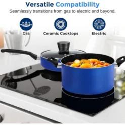 SereneLife Home Kitchen Cookware Set – 15-Piece Non-Stick Pots & Pans Set With Heat Resistant Lacquer Finish -Cookware Store GUEST ffafa532 ce2a 4b33 bba7 a52de58880c4